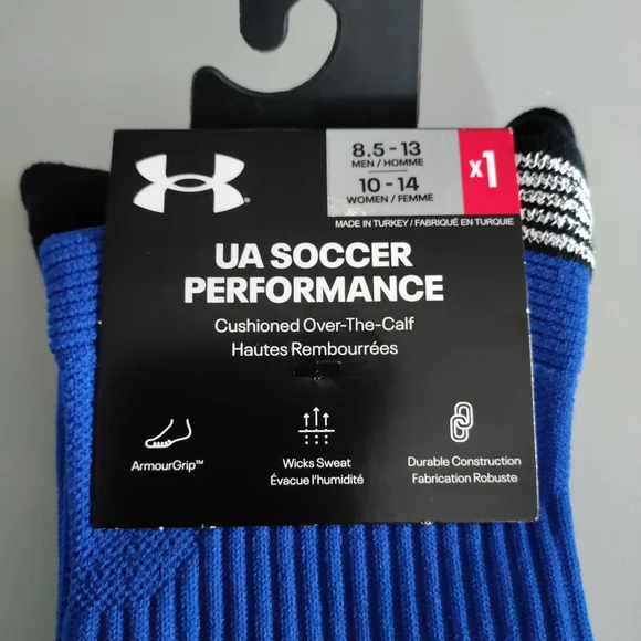 Under Armour OTC soccer Over the calf performance sport athletic sock blue Med - Picture 4 of 12